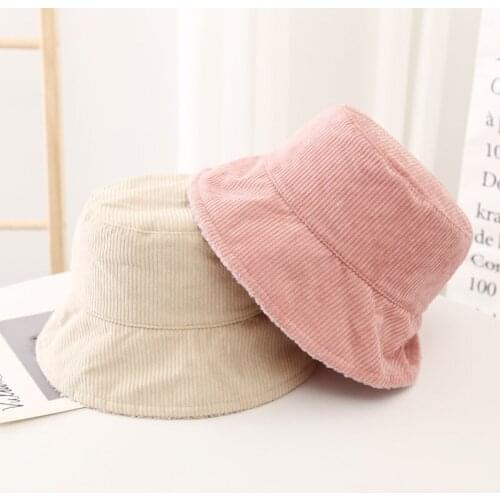 New Autumn and Winter Bucket Hat Hip Hop Bob Panama Hat Outdoor Thick Teddy Cashmere Men and Women Double-sided Fisherman Hat