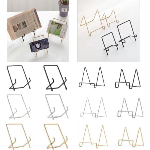 1 Pcs Stainless Steel Photo Stand Holder Newspaper Rack For Home Office Tabletop Decoration