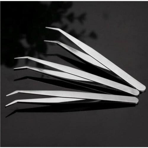 3 pcs Professional Cuticle Manicure Pedicure curved Eyebrow Tweezers make up tool kit nail tool