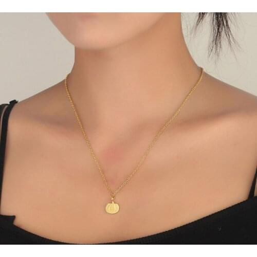 Simple Exquisite Pumpkin Pendant Necklaces for Girls Kids Retro Pumpkin Choker Thanksgiving Halloween Jewelry
