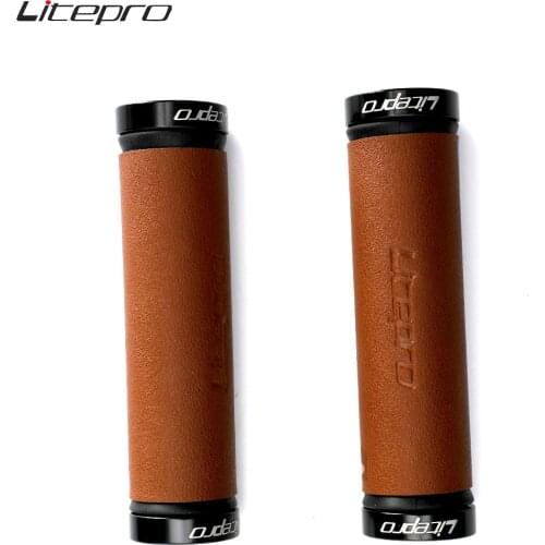 Litepro Bicycle Grips 1 Pair Road Bike Handlebar Cover Double Lock MTB Bar Ends 22.2mm PU Leather Cycling Grips BMX Parts