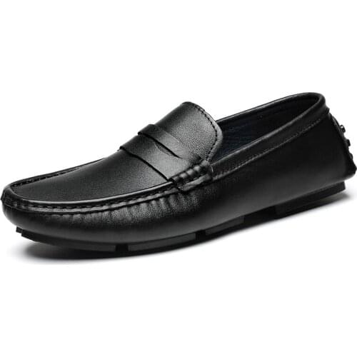 Men Shoes High Quality Luxury Brand Genuine Leather Loafers Moccasins Slip on Men Flats Male Driving Shoes Italian Big Size36-47