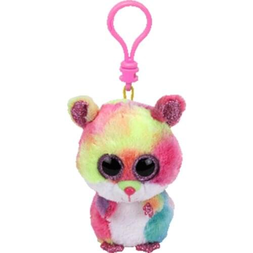 Ty Rodney Multicoloured Hamster Small Pendant Plush Toy Clip Stuffed Collection 10cm