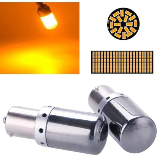[High Brightness] 2pcs 144 Light Decoding LED Anti-flash T20 7440 W21W Bulb Turn Signal Light CanBus 1156 BA15S PY21W