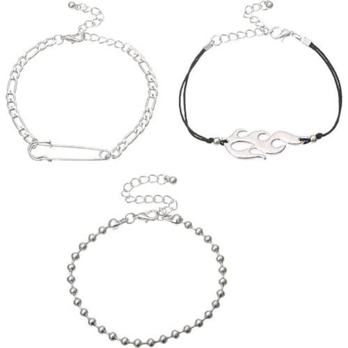 3PCS Fashion Creativity Simple Charm Bracelets Adjustable Dainty Rope Chain Bracelets Jewelry Bracelets For Women