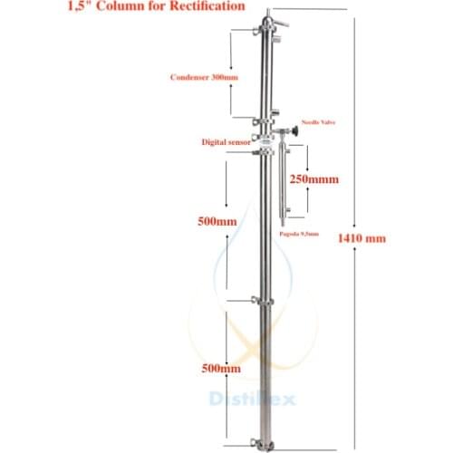 1.5" OD50.5mm Rectification column, Reflux column , Distillation Sanitary Steel 304