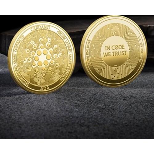 1pc Ada Cardano Bitcoin Crypto silver Coin Cryptocurrency Gold Plated Crypto Coin Cryptocurrency Art Collectible Physical Gift