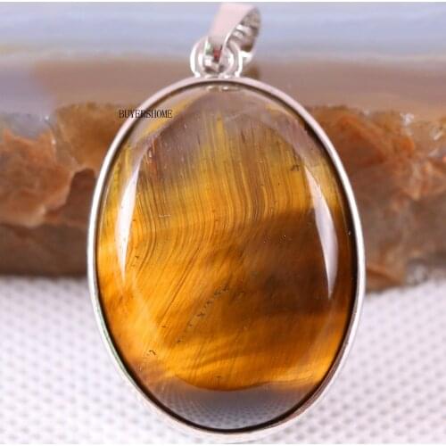 1Pcs Natural Stone Oval CAB Cabochon Bead Golden Tigere eye Pendant For Necklace K651
