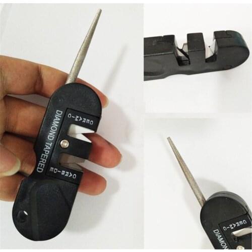 Hot 100pcs/lot Portable Tungsten Ceramic Carbide Knife Whetstone Sharpener Sharpen Fish Hook Pocket Diamond Tool Camp Hike