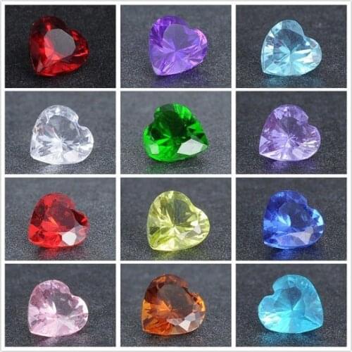 120pcs/lot 5mm Mix Color Heart Floating Birthstone Charms for floating living glass locket