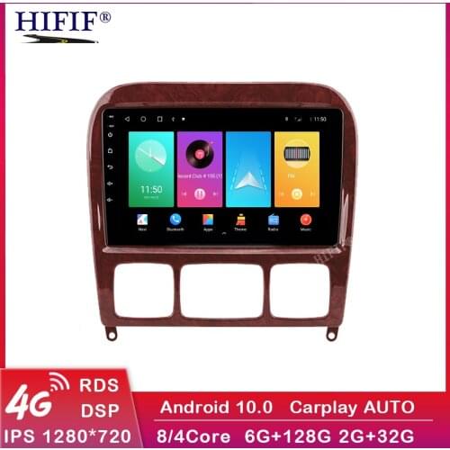 128G Carplay Android 10 CAR GPS Stereo Radio Multimedia player for Mercedes Benz S Class W220 S280 S320 S350 S400 S430 S500 S600