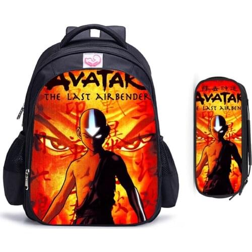 16 inch Avatar The Last Airbender Children Backpack Student Schoolbag Teenager Boys Girls Shoulder Bags Orthopedic Mochila
