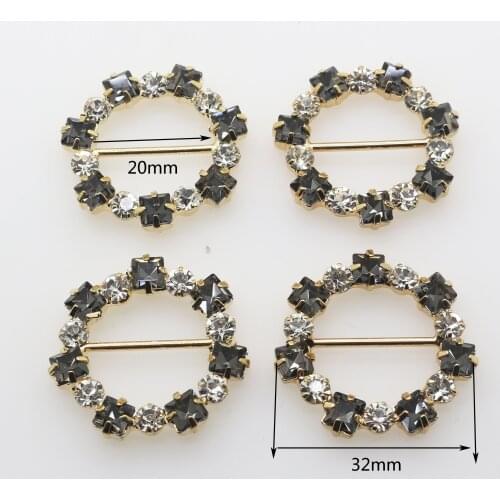 5pcs/set 32mm Strass Metal redondo hebillas planas Shoulder strap mujeres cinturón Niña Ropa Accesorios artesanía decoración