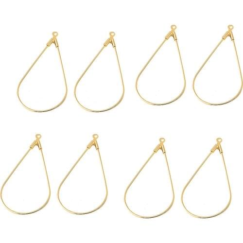 50pcs/lot Copper Metal with Holes Popular Geometric Water Drop Pattern Earrings Pendants Charms DIY Handmade Jewelry Accessories