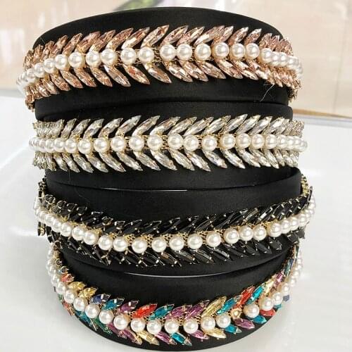 Baroque Vintage Pearl Rhinestone Flower Hairband Headband Hair Accessories