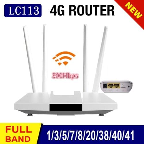 DongZhenHua LC113 3G 4G Portable Hotspot Lte Wifi Router Wan/Lan Port 4pcs External Antennas Wireless Cpe Router+Sim Card Slot