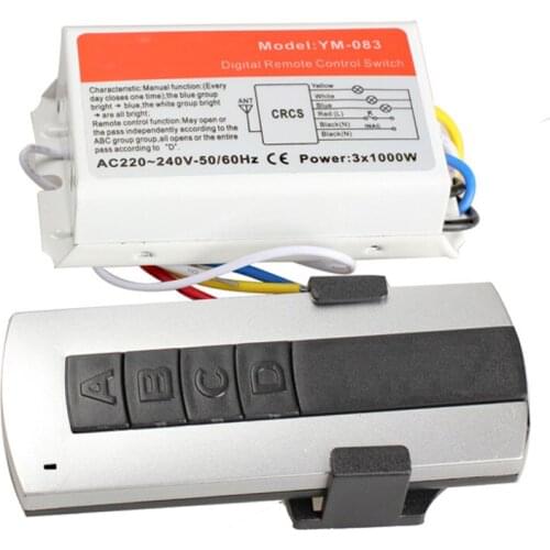 1/2/3/4 Ways ON/OFF 220V Wireless Remote Control Switch Digital Controller Switch for Lamp Light SUB Sale