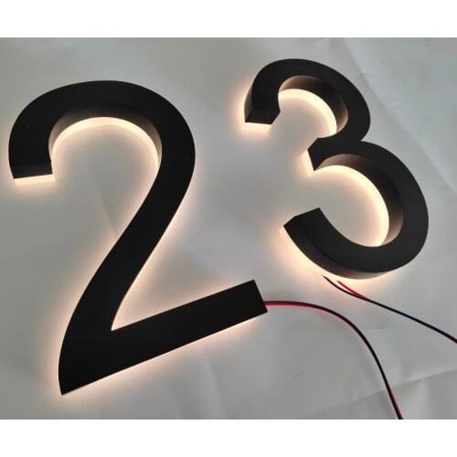 H 30cm 1'' thickness brushed stainless steel house numbers and letters