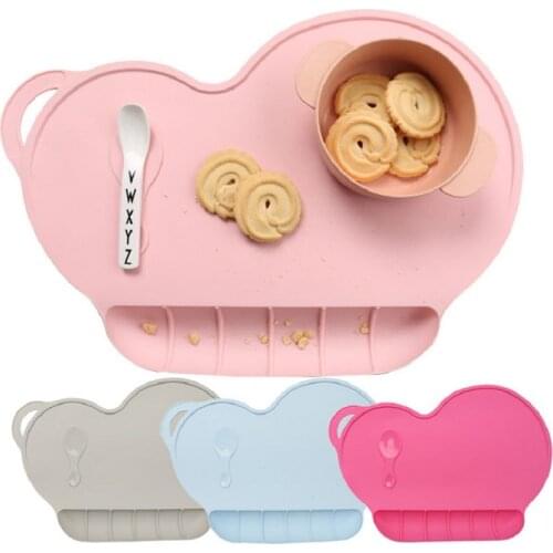 Children Portable Placemat Food Grade Silicone For Feeding Bowl Dinnerware Set Non-slip Safe Baby Feeding Suspended Tableware