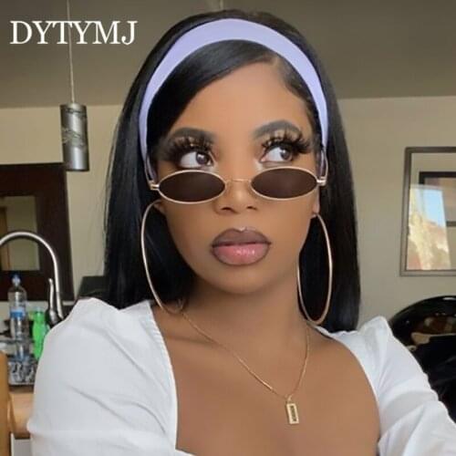 DYTYMJ Oval Alloy Sunglasses Women Brand Designer Glasses for Women Small Frame Sunglasses Women Retro Oculos De Sol Feminino