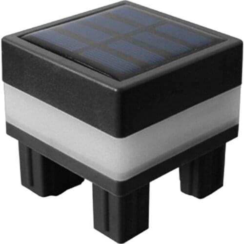 Solar Pillar Post Cap Fence Lamp IP44 Waterproof Outdoor Garden Street LED Light Monocrystalline Solar Panel Pipe