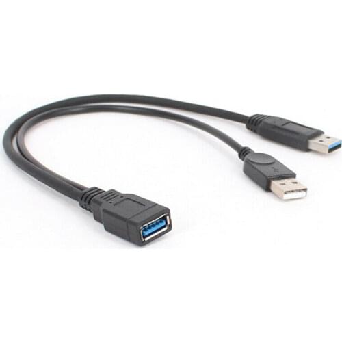 USB 3.0 Cable Dual Power Charge Cables Y Adapter Male to Female Cord