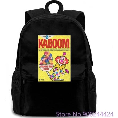Kaboom Cereal Retro 80s Clown Circus Breakfast Summer Fashion backpack