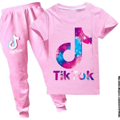 Summer Girls Clothing Set Game Tik Tok Boys Girl Children Short Sleeve T-shirt and Pants 2 pcs Kids Clothes Sport Suits