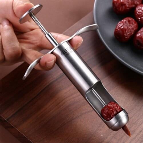 Creative 304 Stainless Steel Hawthorn Jujube Kernelizer Kitchen Tool Cherry Corer Fruit Core Remover Protable Denucleator Tools