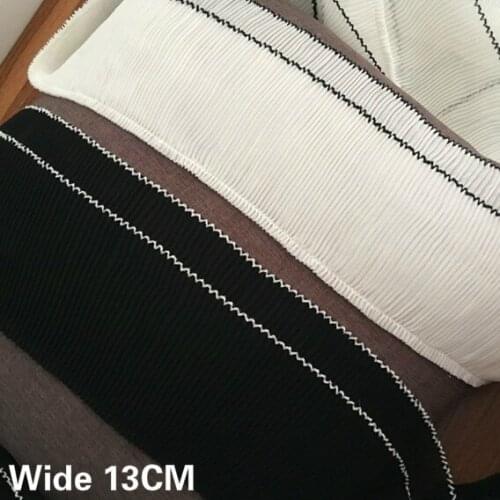 13CM Wide White Black 3D Folded Lace Chiffon Embroidered Collar Edge Trim Ribbon Fabric Costume Curtains Handmade Sewing Craft