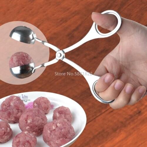 Kitchen Convenient Meatball Maker Stainless Steel Stuffed Meatball Clip DIY Fish Meat Rice Ball Maker Meatball Mold Tools 2020