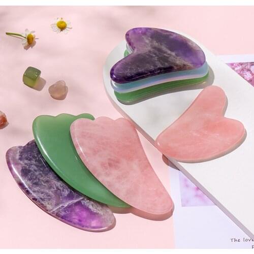 Natural Jade Gua Sha Massager for Face Chinese Traditional Gouache Scraper Detox Massage Tool Body Neck Back Skin Care Guasha