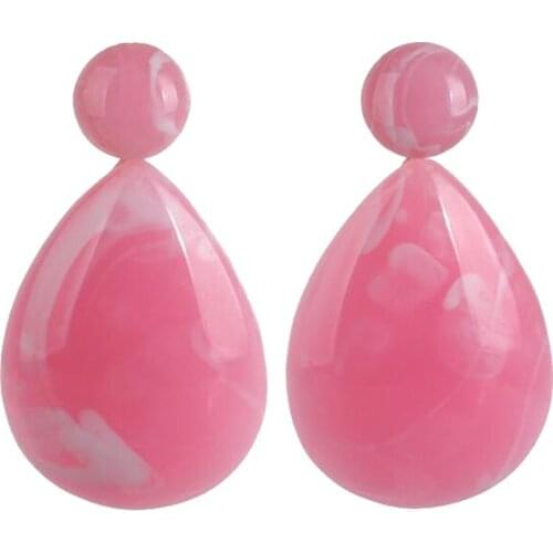 Exaggerated Personality Resin Boho Style Teardrop Earrings Purple Beige Pink Black Dark Green Earrings Ornaments