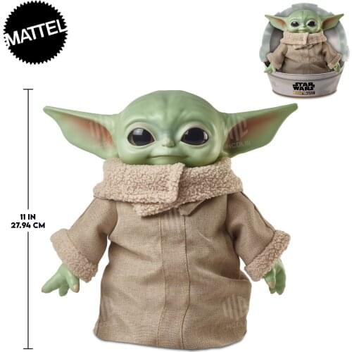 Mattel Star Wars Baby Yoda Child Plush Toy for Star Wars Collector Mandalorian Fans Original Gift Small Green Soft Figure GWD85