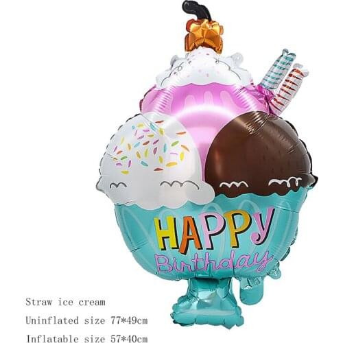 Ice Cream Doughnut Foil Balloon Birthday Party balloons Wedding Baby Shower Supplies Balloons Home Decor girl balloons