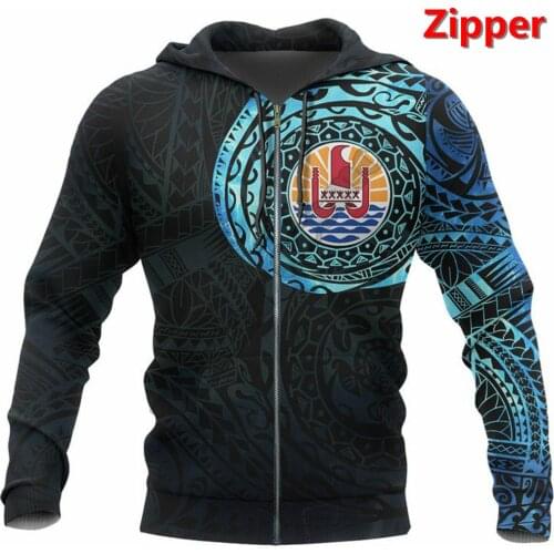 Mens and womens hoodies 3D printing jacket French Polynesian tribe symbol of new fashion zipper autumn clothing style 8