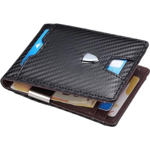 Mens Short Wallet, Portable Large Capacity Business Change Purse Handbag for Coins Cards Cash, Orange/Black/Coffee