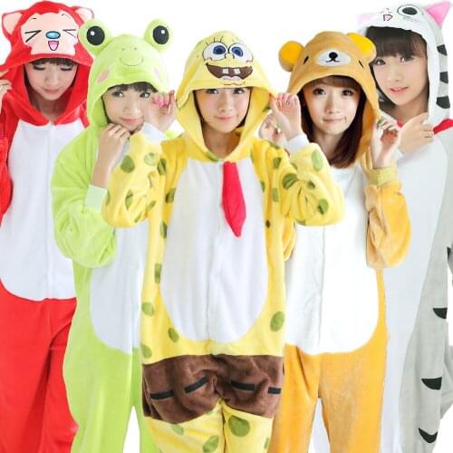 22 Styles All in One Flannel Anime Pijama Cartoon Cosplay Warm Hood Onesies Sleepwear Adult Unisex Homewear Cute Animal Pajamas
