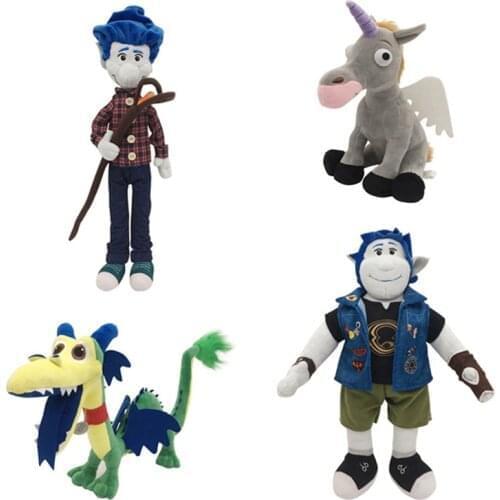 1pcs 25-50cm Disney Onward Plush Onward Plush Toys Barley Ian Lightfoot Dragon Unicorn Soft Stuffed Doll Toys Kids Gifts