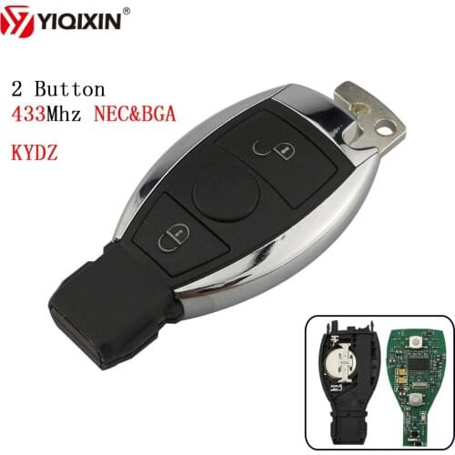 YIQIXIN 2 Button Remote Car Smart Key Keyless Entry For Mercedes Benz 2000+ With NEC&BGA Remote Car Key Replacement With Blade