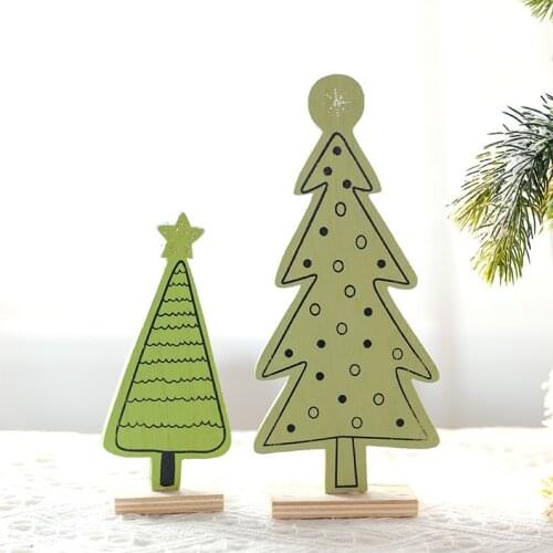 Christmas Decorations Wooden Creative DIY Wood Crafts Santa Elk Snowman For Christmas Party Home Table Ornaments Supplies xx118