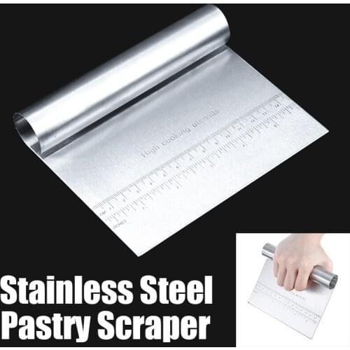 Stainless Steel Pastry Bench Scraper Dough Cutter For Dough Scraping, Scooping, Cutting Pizza Cake Cookies Divider