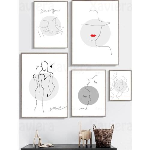 Modern Abstract Black Line Face Body Art Posters and Prints Nordic Fashion Canvas Painting On The Wall Aesthetic Room Decoration