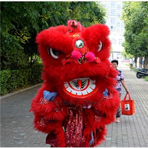 Traditional Fur Lion Dance Mascot Only Head No Chothes Pure Wool Southern Lion For one person Advertising Carnival Halloween