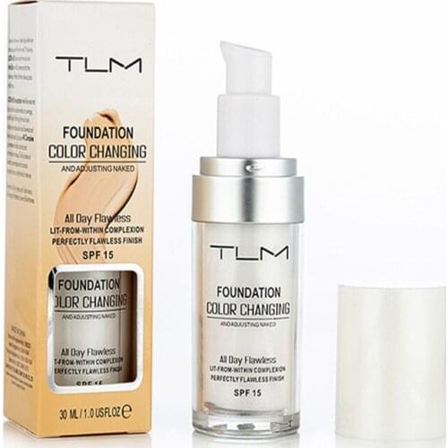 TLM 30ml Liquid Foundation Makeup Change To Your Skin Tone By Just Blending Color Changing
