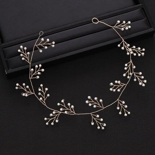 Trendy Bridal Pearl Headband tiara flower Wedding Headpiece Hair Vine Women Dinner Hair Jewelry Wedding Hair Accessories
