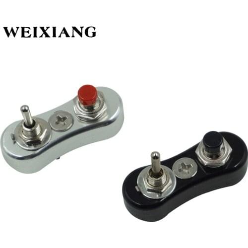 Aluminum Alloy Universal Motorcycle Handlebar Grip Switch Headlight Horn Push Type On/Off Black Silver