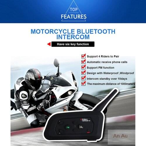 VNETPHONE motorcycle bluetooth walkie talkie V4 full duplex real time call helmet bluetooth walkie talkie headset