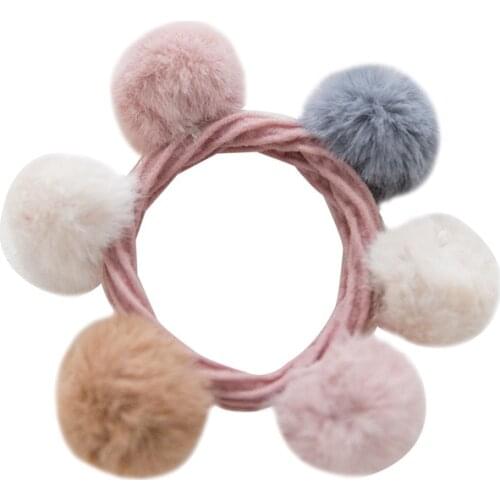 Woman Pompom Hair Ties Girls Elastic Hair Band Rubber Band Hair Accessories Gum Rope Cute Scrunchies Ponytail Holder