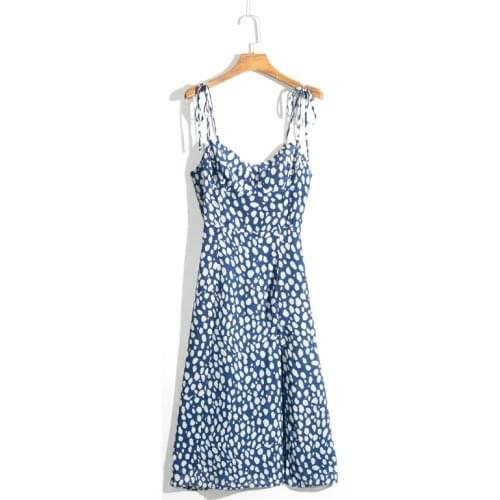 Summer women dress casual dot printing harness dress Slim Vestidos